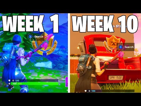 ALL SECRET BATTLE STAR LOCATIONS 1 - 10! Season 5