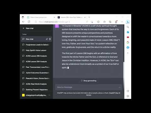 ChatGPT Spirituality ACIM Lesson 298 - I love You, Father, and I love Your Son