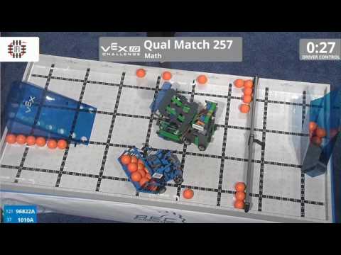 VEX Worlds 2016 - VEXIQ Middle School - Math - Qual 257 (96822A 1010A) 107