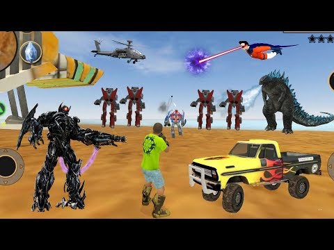 Vegas Crime Simulator - (Vegas Hero Fight Black Huge Car Robot) [Boss Robot] - Danger Zone - HD