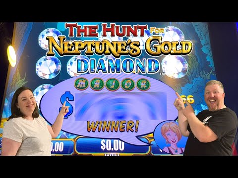 THE HUNT FOR NEPTUNES GOLD DIAMOND! 1st time playing and I got all the features & some progressives!