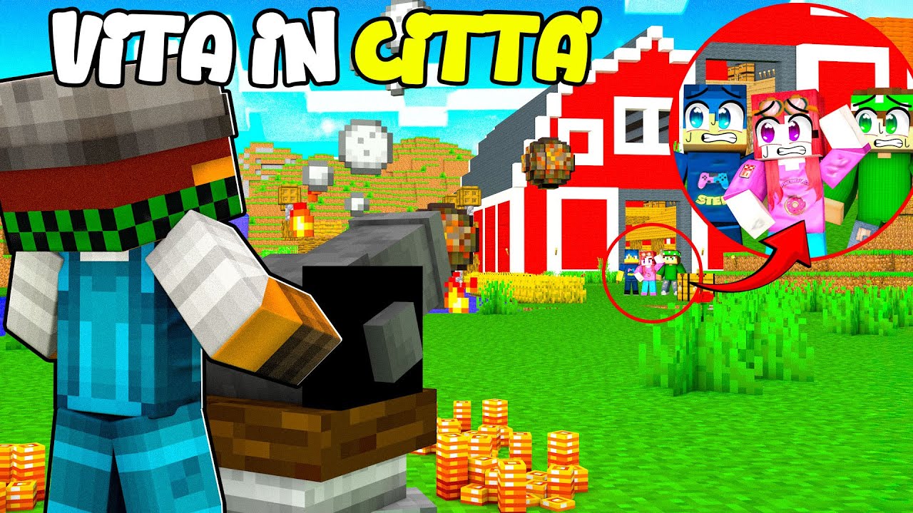 USO UN CANNONE VERSO CASA DI STEF E PHERE - Vita in Città su Minecraft REMAKE #19