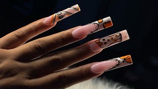 CUTE SPOOKY SET! LETS DO A CUTE HALLOWEEN SET|POLYGEL NAIL ART TUTORIAL