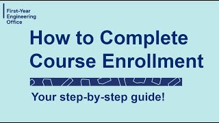How to Complete Course  Enrollment- TMU Engineering