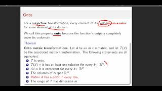 Section 3.2  One-to One and Onto Transformations