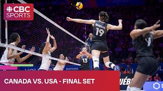 Final set of Canada vs. USA at FIVB Volleyball Women’s Nations League stop in Quebec City