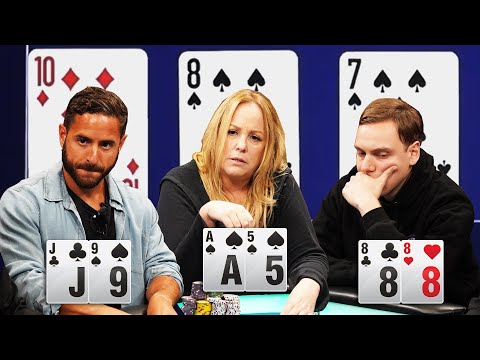 3-Way ALL IN!! Straight vs Set vs Flush Draw