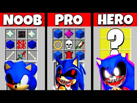 Minecraft Battle: NOOB vs PRO vs HEROBRINE: SONIC EXE MUTANT CRAFTING CHALLENGE / Animation