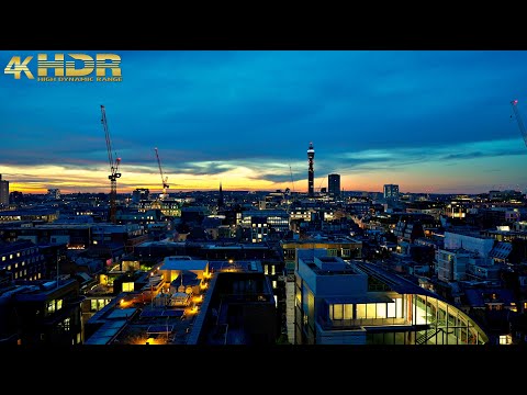London Sunset and Music | Relaxing Hip Hop and Lounge music and London Window views [4K HDR]