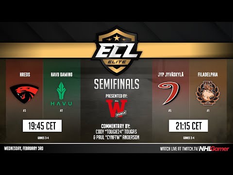 hREDS vs HAVU Gaming & Jyp Jyväskylä vs FILADELPHIA - ECL 11 (Elite) Semifinals | NHL 21 EASHL 6s