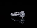 Hidden Halo 3 Row Micro Pave Diamond Engagement Ring