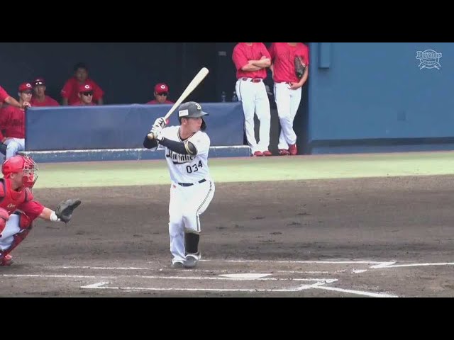 【ファーム】バファローズ・村上喬一朗 センターへのタイムリーで公式戦初打点をあげる!! 2023年6月28日 オリックス・バファローズ 対 広島東洋カープ