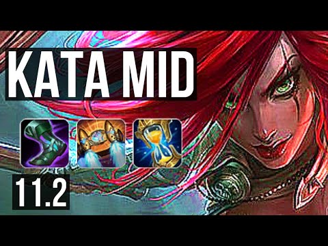 KATARINA vs ZED (MID) | Rank 3 Kata, 9/1/8, 1.1M mastery, Godlike | KR Master | v11.2