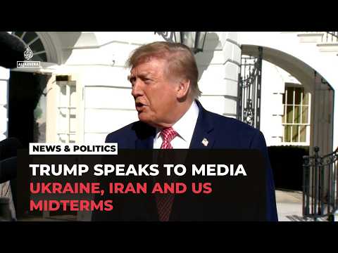 Trump speaks to reporters on Ukraine, Russia, Iran, France and US midterms