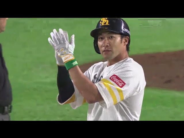 【8回裏】ホークス・柳田が均衡を破る先制の2点タイムリーヒット!! 2018/3/30 H-Bs