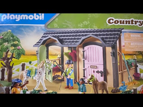 Playmobil Horse Country Stable Unboxing & building (playmobil 70995)