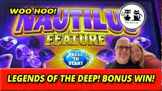 FRIST TIME PLAYING LEGENDS OF THE DEEP! LIVE PLAY & BIG WINS! #theslotcats #slots #winning #vegas