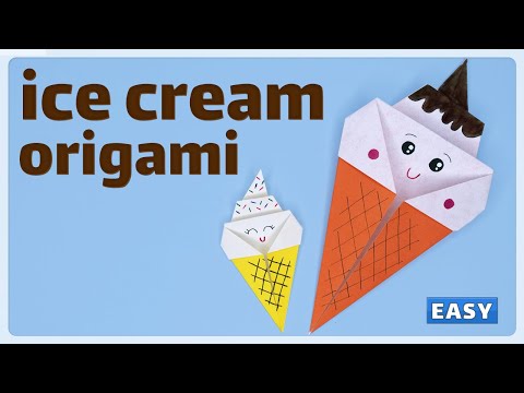 ice cream origami | origami ice cream cone tutorial