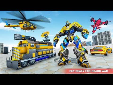 Robot car gameplay 2021 |  Train Robot Car Game – Helicopter Robot Game 2021  #robot