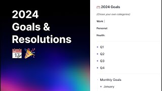 Set your 2024 New Year Goals and Resolutions (in your notes)