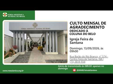 Culto Mensal de Agradecimento Dedicado à Coluna do Belo | Feira de Santana - 13/09/2026