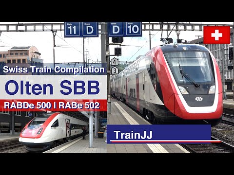 4K Swiss Intercity Trains | SBB RABDe / RABe 502 | SBB ICN RABDe 500 | Olten SBB Switzerland