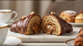 ???????? Croissant Recheado de Chocolate.???????? Poucos Ingredientes, Muito Impacto: O Croissant que Encanta ????????