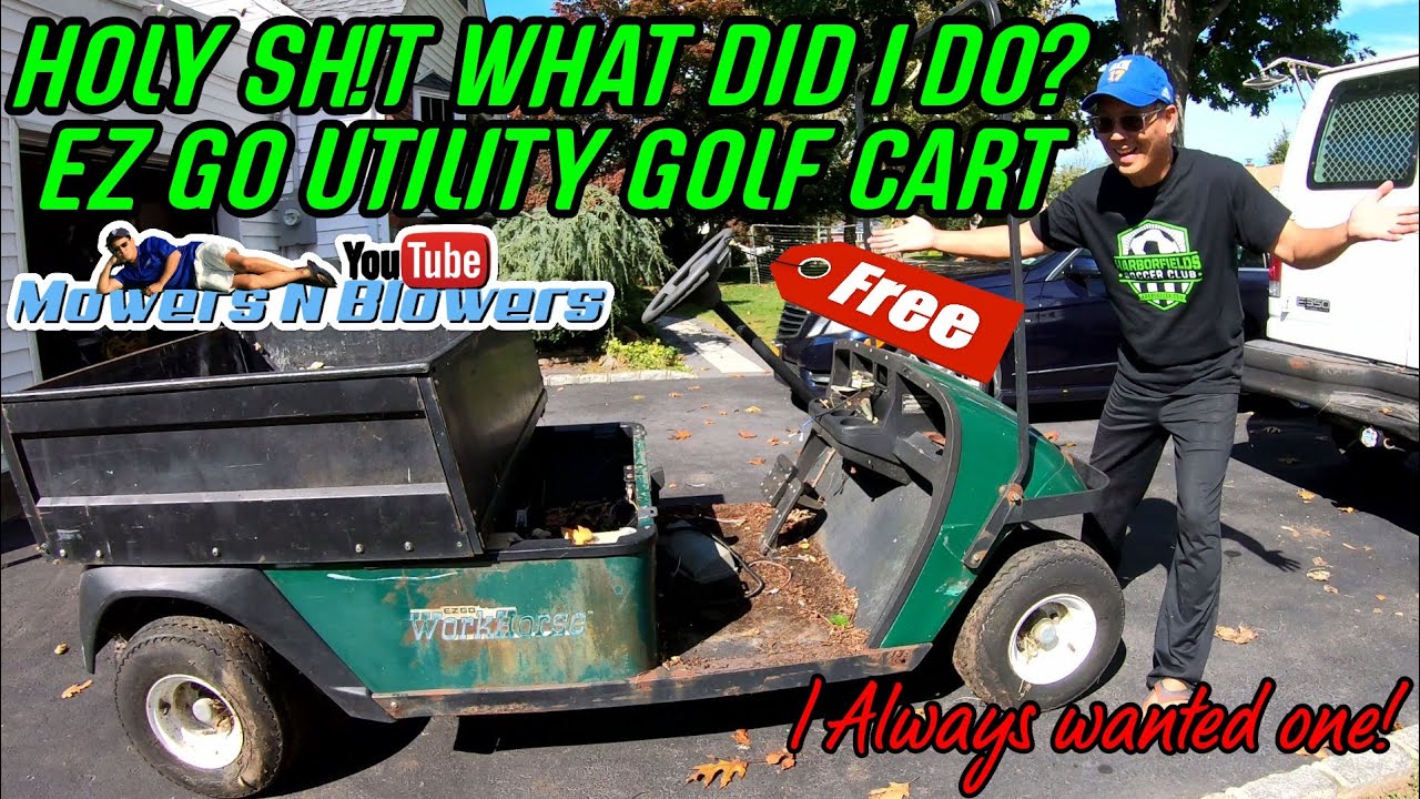 FREE EZ GO GAS ENGINE UTILITY GOLF CART CLUB CAR PICK TRANSPORT DUMP BED INSTALL CLEAN UP TRIAGE FIX
