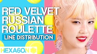 Red Velvet - Russian Roulette Line Distribution (Color Coded)