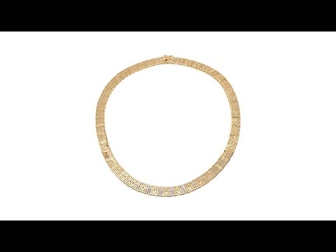 Technibond DiamondAccented Greek Key Link 171/2" Necklace