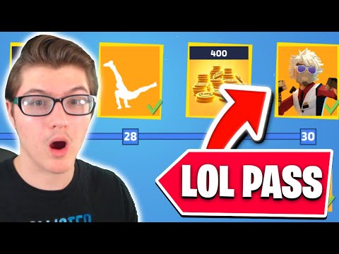 Part of a video titled *NEW* SEASON 1 BATTLEPASS In 1v1.LOL! (Skins, Emotes, Stickers ...