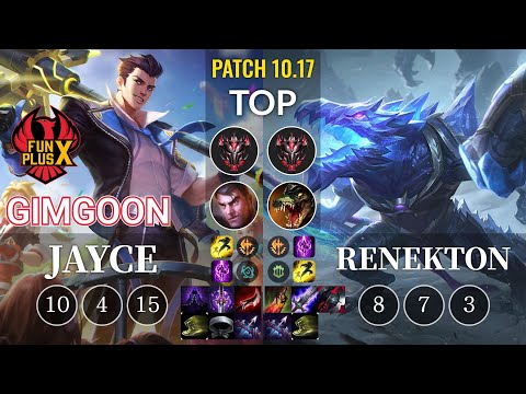 FPX GimGoon Jayce vs Renekton Top - KR Patch 10.17