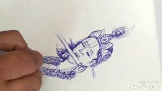 preview picture of video 'Pen sketch of Radhakrishna (Full video)'