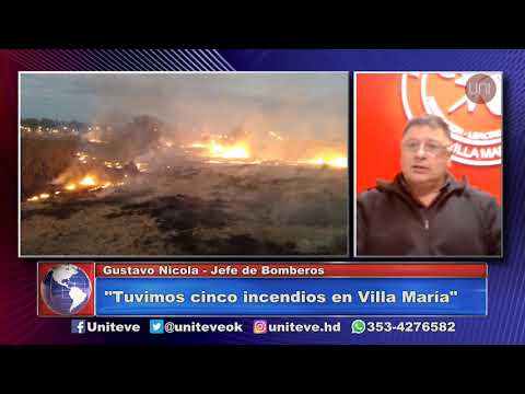 4 incendios de pastizales en la tarde villamariense