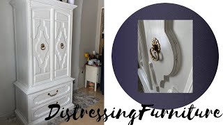 Modern Furniture Flip/ How to Distress Painted Furniture/ Selling on Facebook Marketplace