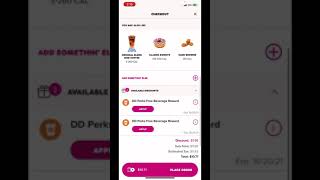Dunkin donuts how to claim free beverage reward on the dd app
