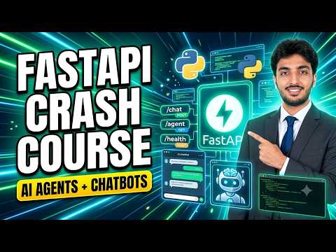 Thumbnail for Python FastAPI Crash Course | AI Agents, APIs & Chatbots Explained
