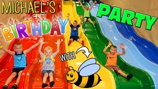 Michael's 4th Birthday at a HUGE Indoor Play Center! Super Bee Friend Fun!!