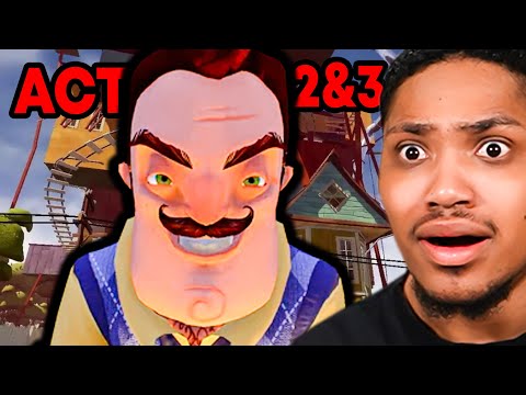 I BEAT Hello Neighbor😳.. (Act 2 & 3)