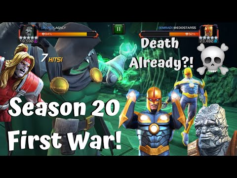 Season 20 War Kickoff! First Death Already?! Path 5! 4loki vs EMRad! - Marvel Contest of Champions