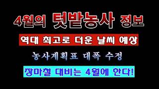 [텃밭농부 2,197]  4월의 텃밭농사 정보. 역대 최고로 더운 4월 예상! #월별정보
