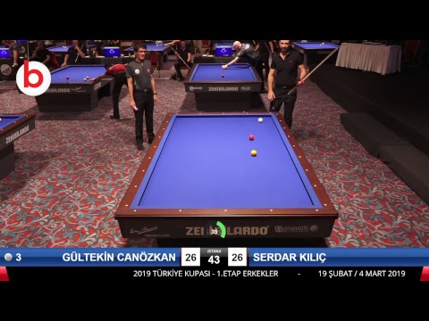 GÜLTEKİN CANÖZKAN & SERDAR KILIÇ Bilardo Maçı - 2019 TÜRKİYE KUPASI 1. ETAP ERKEKLER-3.TUR