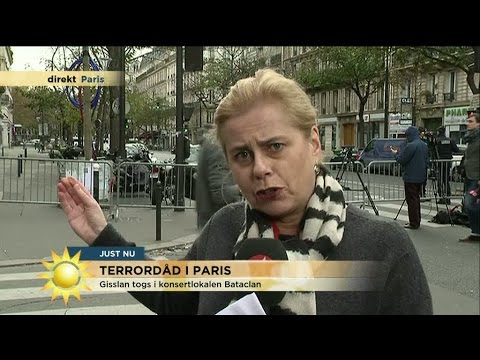 Direkt från Paris: "Folk smög sig ner längs väggarna från teatern" - Nyhetsmorgon (TV4)