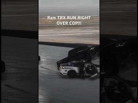 BRUTAL Ram TRX RUN RIGHT OVER COP!! #trx #ram #srt #srt8 #trackhawk #dodge #1000hp #hellcat #fastcar