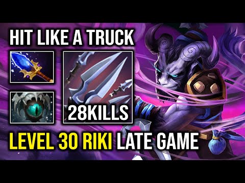 LEVEL 30 Ultimate Hyper Carry RIKI AoE Trick of Trade +1100 XPM Hit Like a Truck Dota 2