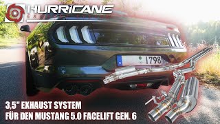 Video: Hurricane V2 Edelstahl Duplex Sportauspuff-Komplettanlage ab Kat mit Klappensteuerung Ø89mm Ford Mustang 6 5.0l GT Facelift