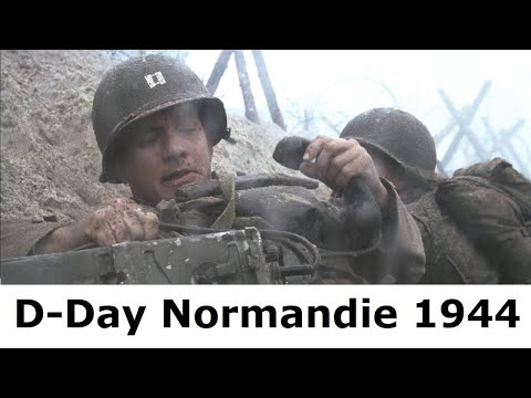 Soldier reacts to D-Day attack Omaha Beach 1944 / Private James Ryan