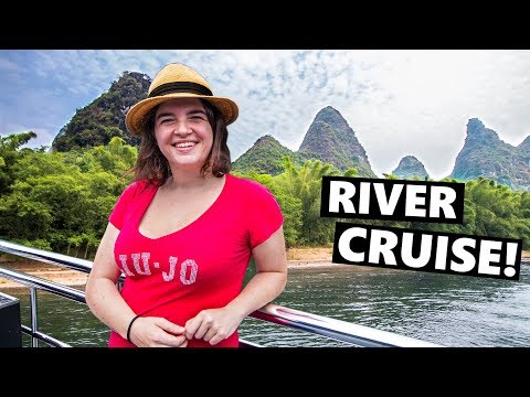 O MELHOR CRUZEIRO RIO DA CHINA: Cruzeiro fluvial Li de Guilin a Yangshuo (China Vlog 2019 Guilin)