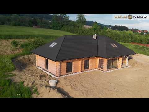 Projekt FENIKS 7 Dom parterowy. Gold Wood.