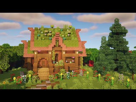 {Minecraft} 🌿 How to Build a Fairycore Fantasy Starter House 🍄🧚🏼 {Tutorial}